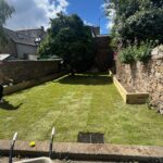 a freshly laid turf lawn garden